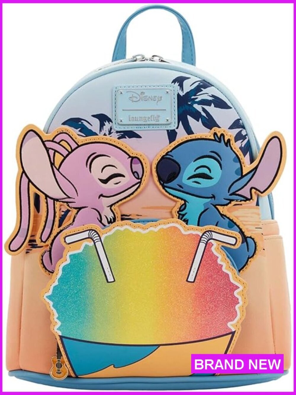 Disney Lilo Stitch Snow Cone Double Strap Shoulder Bag Purse Faux Leather